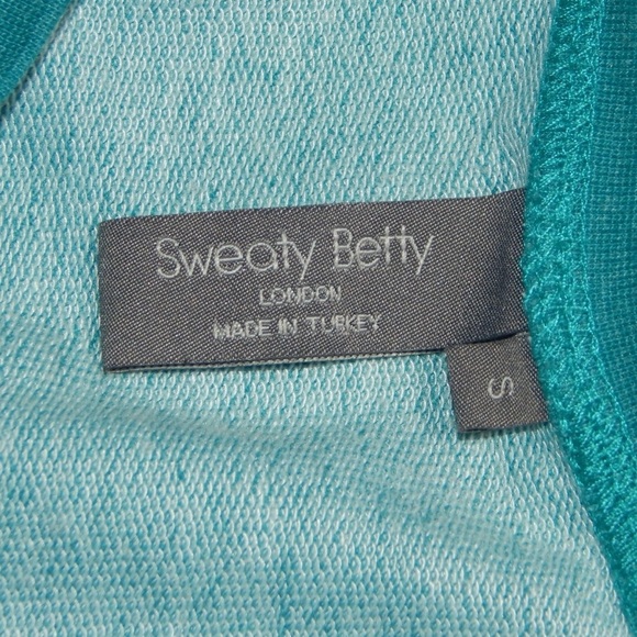 Sweaty Betty Women’s Chelsea Teal Deep Lake Cropped Sweatshirt Size Small - Picture 4 of 6